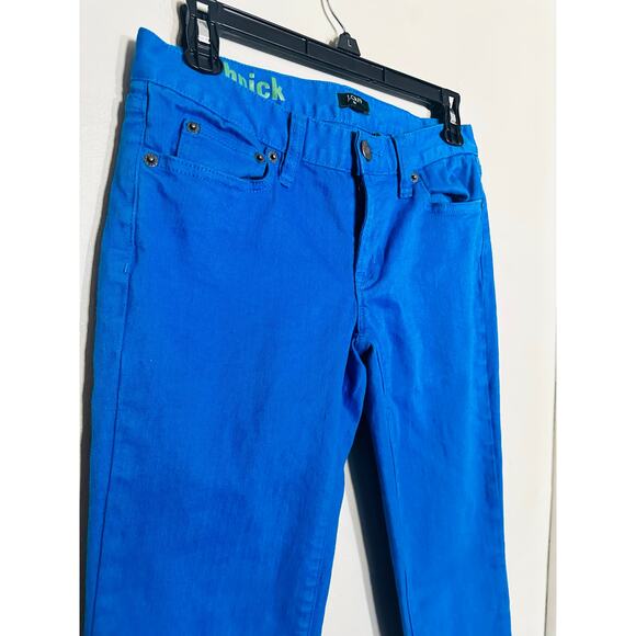 J. Crew Bright Blue Toothpick Skinny Leg Cotton Blend Pants Jeans size 27 - Picture 6 of 8
